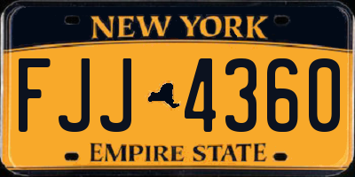NY license plate FJJ4360