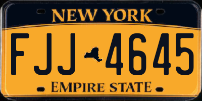 NY license plate FJJ4645