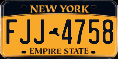 NY license plate FJJ4758