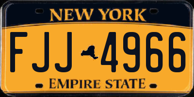 NY license plate FJJ4966