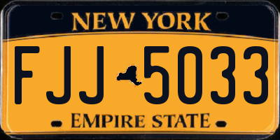 NY license plate FJJ5033