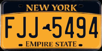 NY license plate FJJ5494