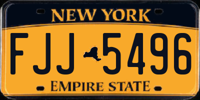 NY license plate FJJ5496