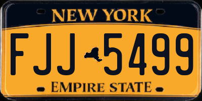 NY license plate FJJ5499