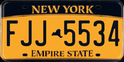NY license plate FJJ5534