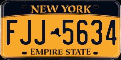 NY license plate FJJ5634