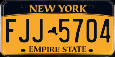 NY license plate FJJ5704