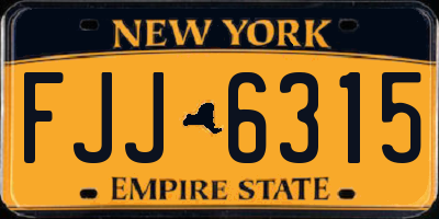 NY license plate FJJ6315