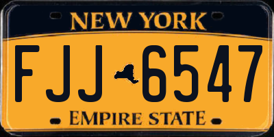 NY license plate FJJ6547