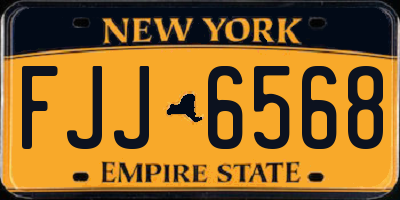 NY license plate FJJ6568