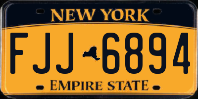 NY license plate FJJ6894