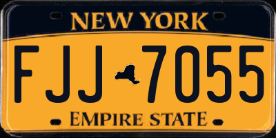 NY license plate FJJ7055