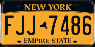 NY license plate FJJ7486