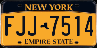 NY license plate FJJ7514