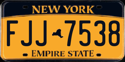 NY license plate FJJ7538