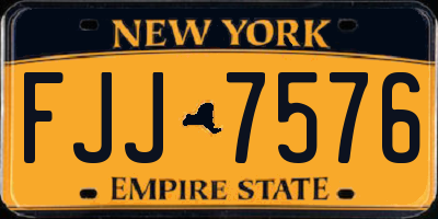 NY license plate FJJ7576
