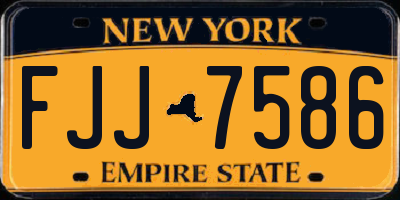 NY license plate FJJ7586