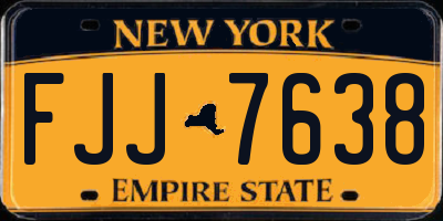 NY license plate FJJ7638