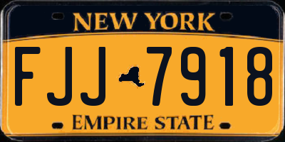 NY license plate FJJ7918