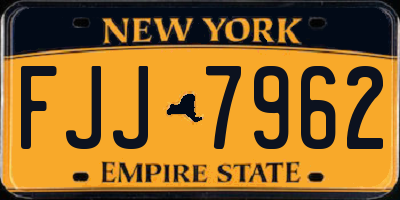NY license plate FJJ7962
