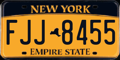 NY license plate FJJ8455
