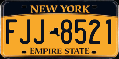 NY license plate FJJ8521