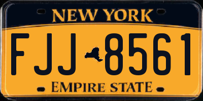 NY license plate FJJ8561