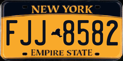 NY license plate FJJ8582