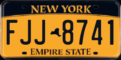 NY license plate FJJ8741