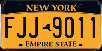 NY license plate FJJ9011