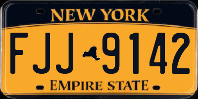 NY license plate FJJ9142