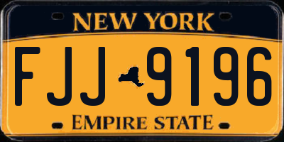 NY license plate FJJ9196