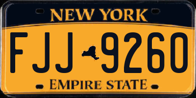 NY license plate FJJ9260