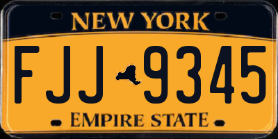 NY license plate FJJ9345