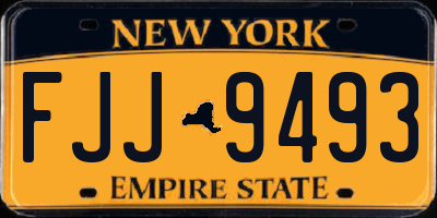 NY license plate FJJ9493
