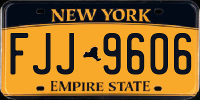 NY license plate FJJ9606