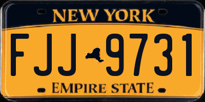 NY license plate FJJ9731
