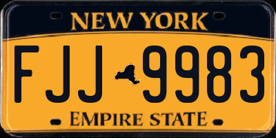 NY license plate FJJ9983