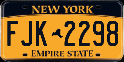 NY license plate FJK2298