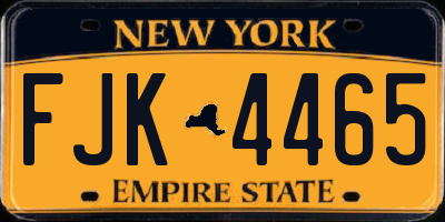 NY license plate FJK4465