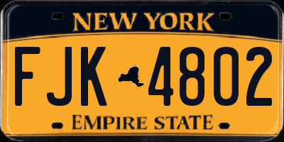 NY license plate FJK4802
