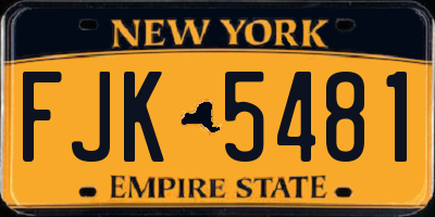 NY license plate FJK5481