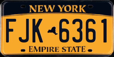 NY license plate FJK6361