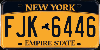 NY license plate FJK6446