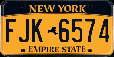 NY license plate FJK6574