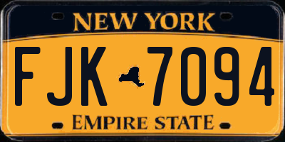 NY license plate FJK7094
