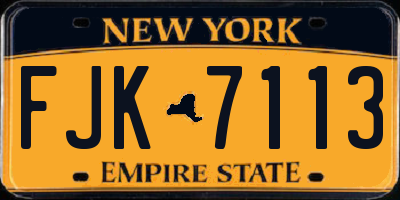 NY license plate FJK7113