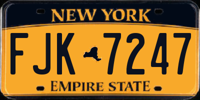 NY license plate FJK7247