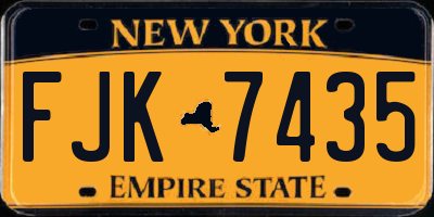 NY license plate FJK7435