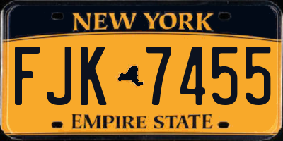 NY license plate FJK7455